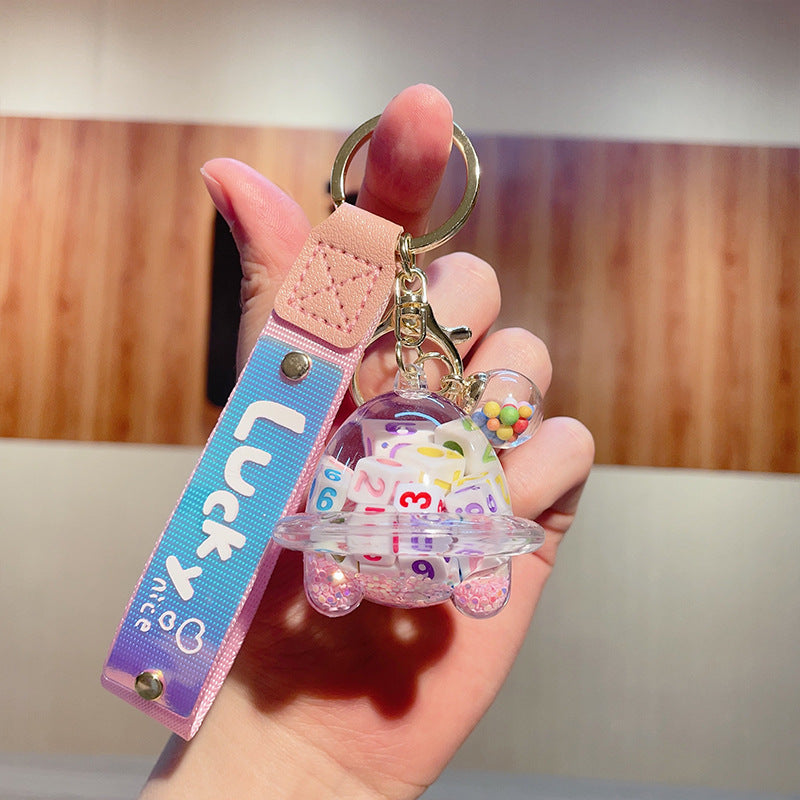 Al por mayor en Oil Universe Acrílico Quicksand Bottle Keychains